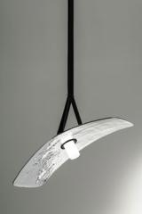 Solar silver hammered glass wing pendant. RADAR. Solar silver hammered glass wing pendant. RADAR.