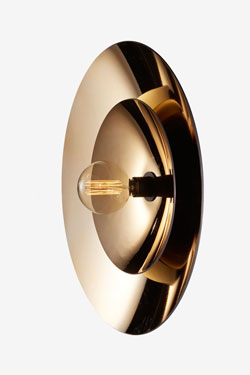 Double dome wall light in gilded glass Zénith. RADAR. 