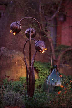 Triple Flower-lampe en fer forgé. Robers. 