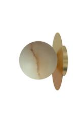 Applique boule en albâtre et réflecteur laiton brossé Royal. Robin. 