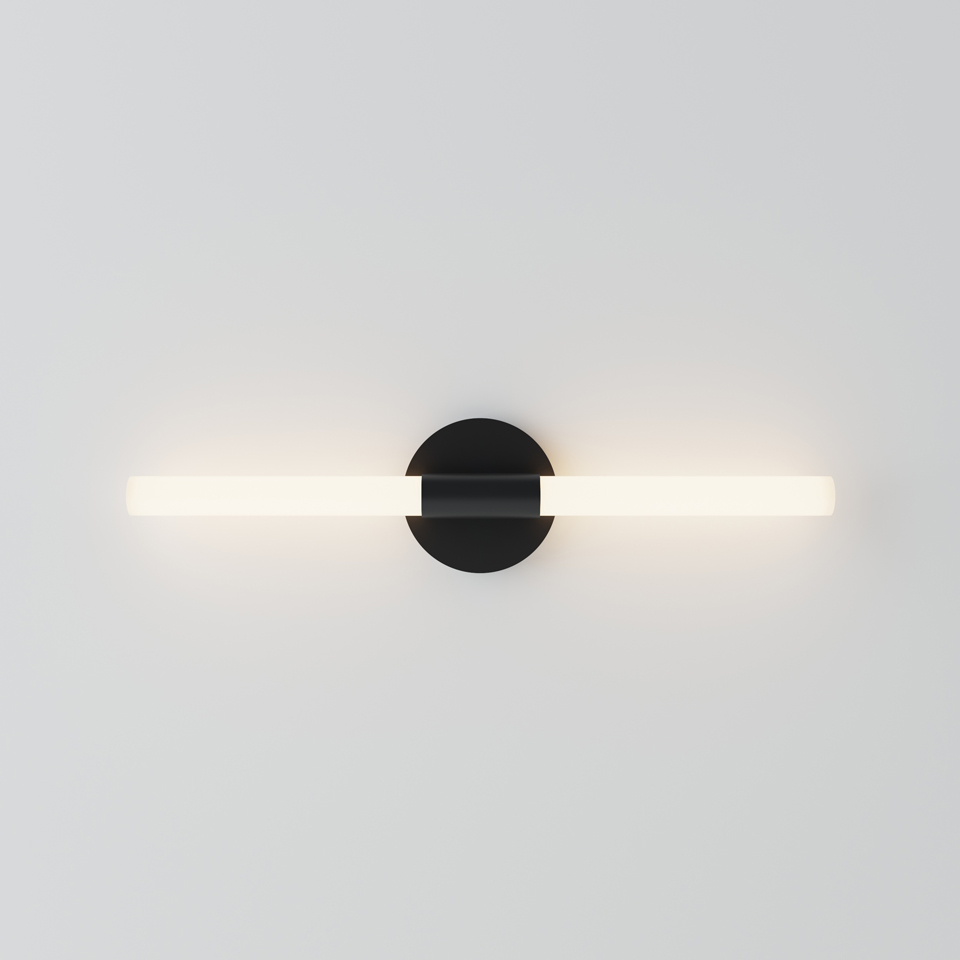 Applique tube noir contemporaine à éclairage LED intégré Roos. Robin. 