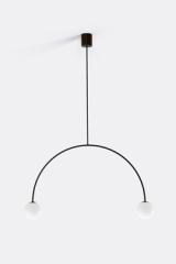 Grande suspension noire design Riga 80cm. Robin. 