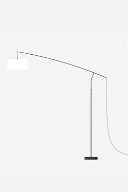 Lampadaire contemporain pied fin en métal noir mat Raisa. Robin. 