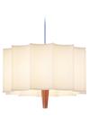 Pendant lamp in fabric and chestnut wood Rain. Robin. 