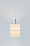 Rania cylindrical pendant lamp in cream fabric, 18 cm. Robin. 