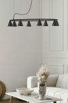 Rimini contemporary linear pendant light in matt black. Robin. 