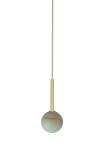 Royal round alabaster pendant light with gold reflector disc . Robin. 