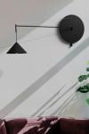 Roma 120 cm offset wall light in black metal. Robin. 
