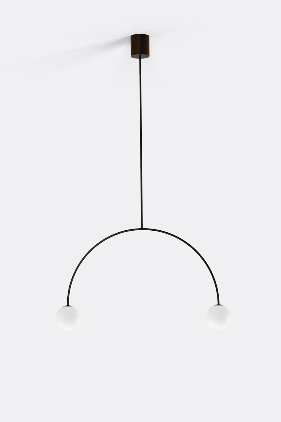 Black playfull pendant lamp white glass, Riga 50 cm. Robin. Black playfull pendant lamp white glass, Riga 50 cm. Robin.