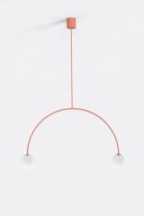 Large coral arc pendant lamp, Riga 80 cm. Robin. 