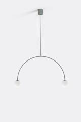 Large olive green metal and glass pendant lamp, Riga 80 cm. Robin. 