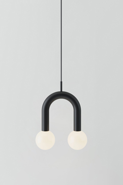 Minimalist U-shaped 2-light Rigoberta Super Curved pendant lamp. Robin. 