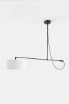 Raisa offset pendant light in matte black metal. Robin. 