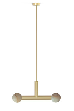 Rigoberta geometric design pendant light in gold-plated metal. Robin. 