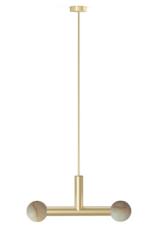 Rigoberta geometric design pendant light in gold-plated metal. Robin. 