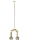 Rigoberta gold-plated 2-light alabaster pendant light. Robin. 