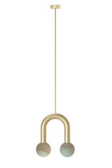Rigoberta gold-plated 2-light alabaster pendant light. Robin. 