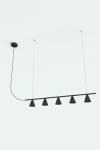 Rimini contemporary linear pendant light in matt black. Robin. 