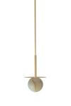 Royal round alabaster pendant light with gold reflector disc . Robin. 