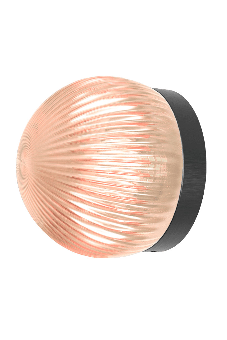 Petite applique en métal noir et verre fumé transparent Roi. Robin. Petite applique en métal noir et verre fumé transparent Roi. Robin.