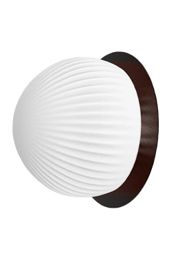 Petite applique en métal noir et verre opale blanc Roi. Robin. 