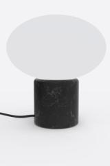 Small table lamp in black marble and white glass Remi. Robin. 