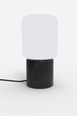 Small marble and glass cylinder lantern table lamp Remi. Robin. 