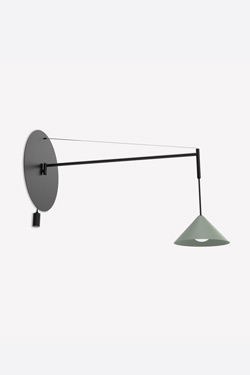 120 cm offset wall light, adjustable, black and green Roma. Robin. 