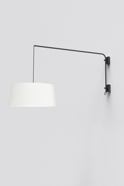 Contemporary offset wall light in black metal Raisa. Robin. 