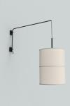 Rania cream fabric offset wall light. Robin. 