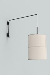 Rania cream fabric offset wall light. Robin. 