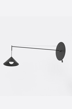 Roma 120 cm offset wall light in black metal. Robin. 