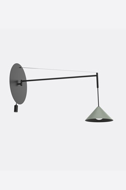 Roma olive green 60 cm offset wall light. Robin. 