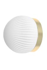 Small contemporary wall light in satin brass and opal white glass Roi. Robin. 
