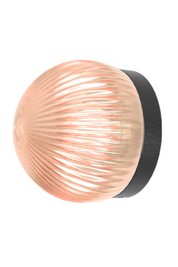 Small wall light in black metal and transparent smoked glass Roi. Robin. 