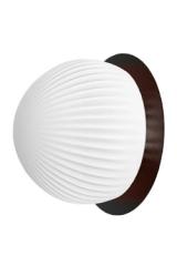 Small wall light in black metal and white opal glass Roi. Robin. 