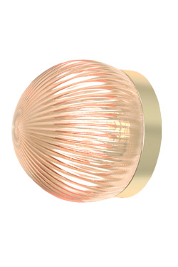 Small wall light in satin brass and transparent smoked glass Roi. Robin. 