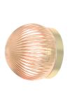 Small wall light in satin brass and transparent smoked glass Roi. Robin. 