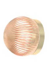 Small wall light in satin brass and transparent smoked glass Roi. Robin. 