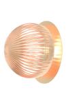 Small wall light with satin brass disc and smoked glass Roi. Robin. 
