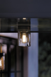 Tesla outdoor ceiling light in black aluminum and clear glass. Royal Botania. 