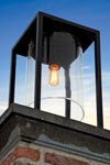 Dome Gate outdoor lantern black epoxy aluminum and clear glass. Royal Botania. 