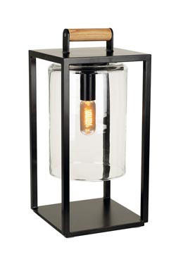 Dome Small black outdoor lamp and clear glass. Royal Botania. 