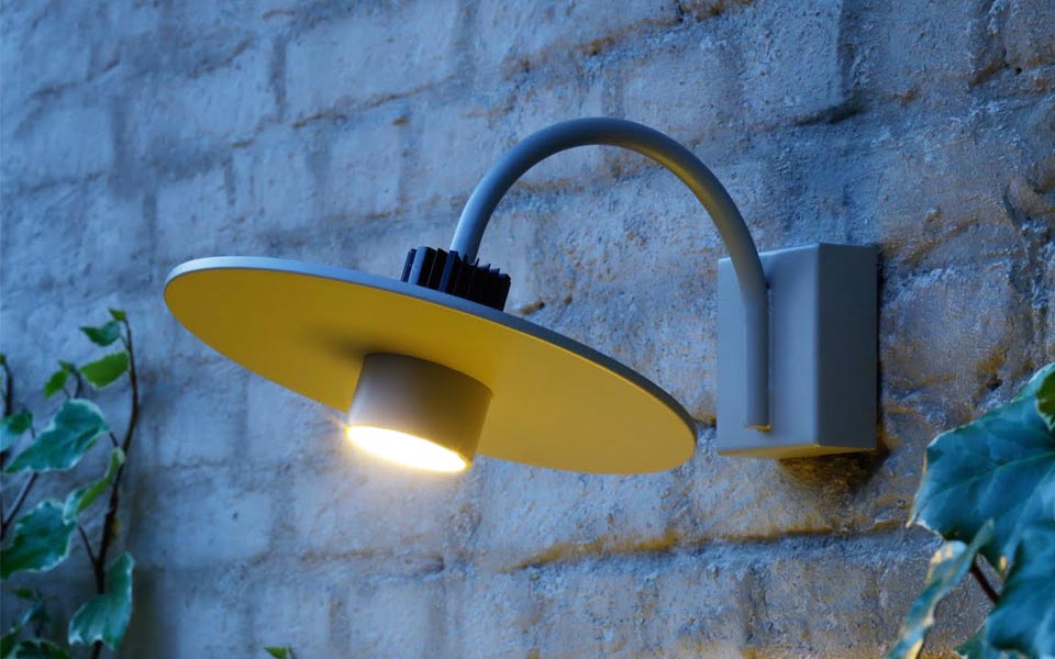 Prato Wall Outdoor Lamp In Aluminum And Stainless Steel Prato Wall Outdoor Lamp In