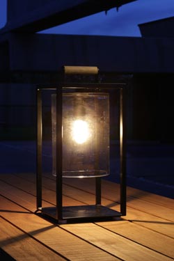 Outdoor lantern Dome Small black aluminum and clear glass. Royal Botania. 