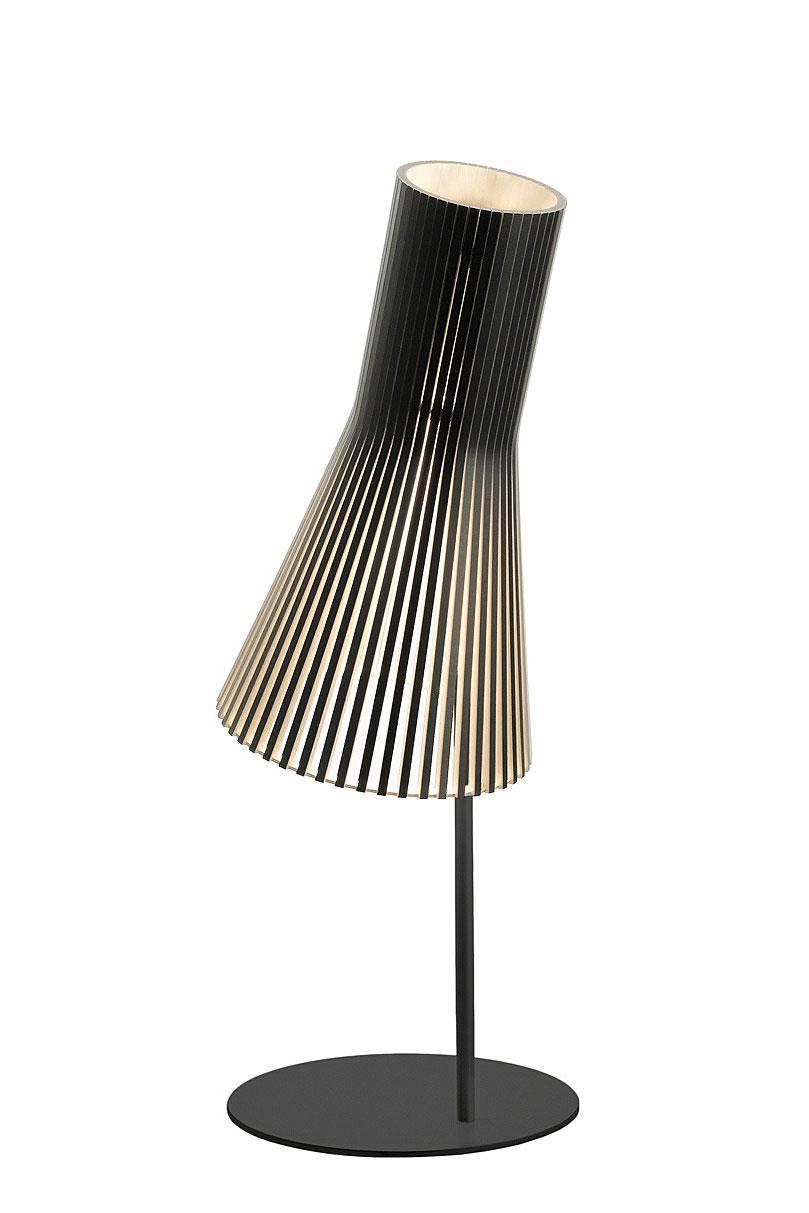 Lampe de table en bois et stratifié noir, Secto Design, Luminaires  scandinave en bois