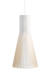 Suspension conique grand modèle blanche et bois. Secto Design. 