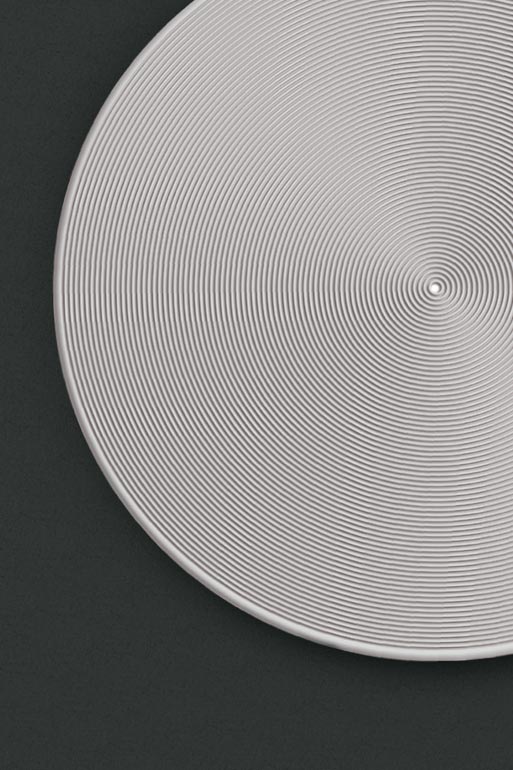 Applique ronde spirale Venus 35 en plâtre naturel blanc. Sedap. 