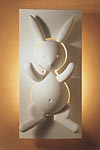 Bunny natural plaster wall lamp for children