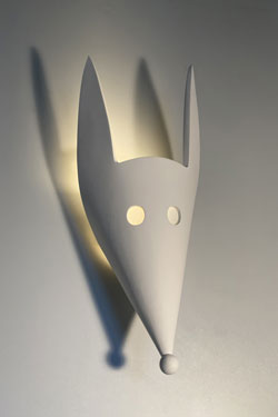 Wolf Playful wall lamp for children in plaster. Sedap. 